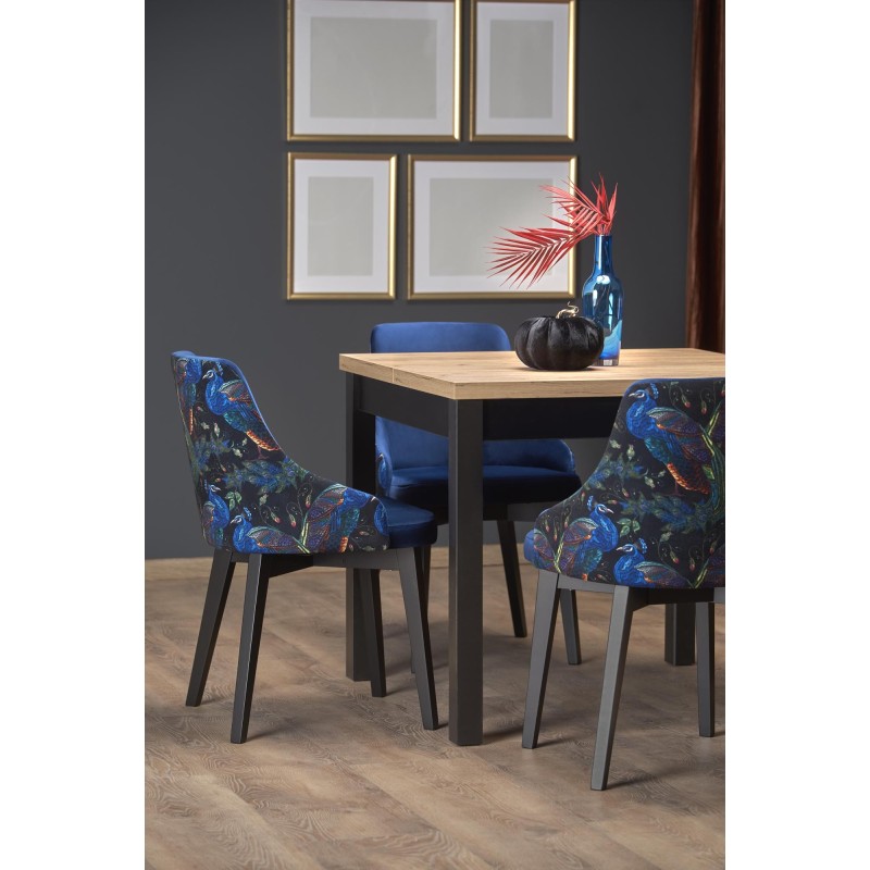 'TIAGO SQUARE extendable table 90-125/90 top: craft oak, legs: black' 'TIAGO SQUARE extendable table 90-125/90 top: craft oak, legs: black'