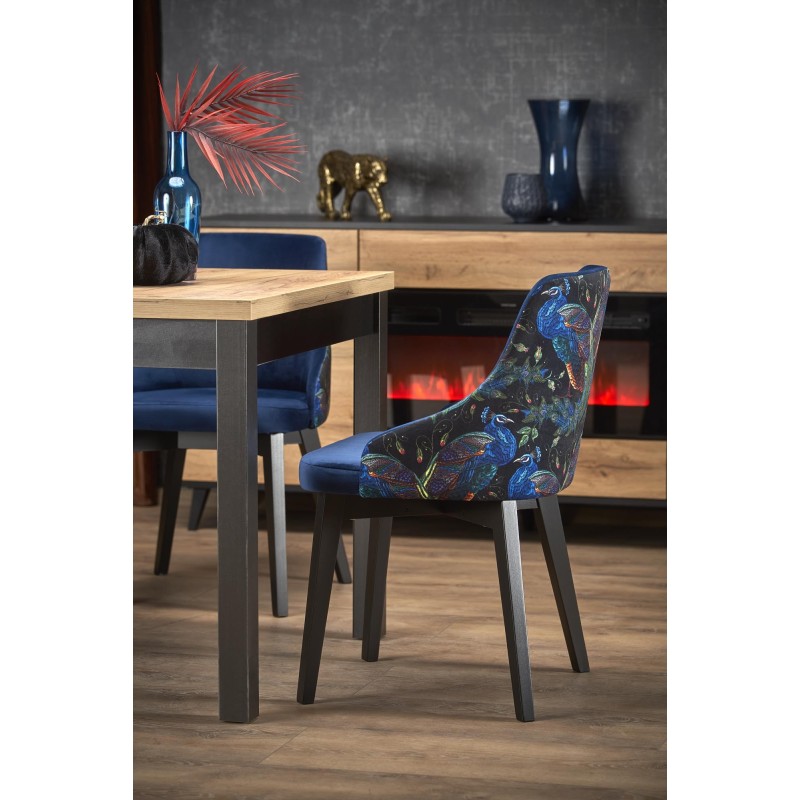 'TIAGO SQUARE extendable table 90-125/90 top: craft oak, legs: black' 'TIAGO SQUARE extendable table 90-125/90 top: craft oak, legs: black'