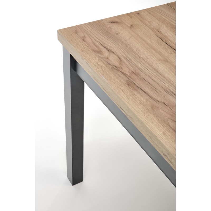 'TIAGO SQUARE extendable table 90-125/90 top: craft oak, legs: black' 'TIAGO SQUARE extendable table 90-125/90 top: craft oak, legs: black'