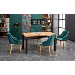 'TIAGO Extendable Table 140-220/80 Top: Craft Oak, Legs: Black'