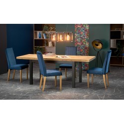 'TIAGO Extendable Table 140-220/80 Top: Craft Oak, Legs: Black' 'TIAGO Extendable Table 140-220/80 Top: Craft Oak, Legs: Black'