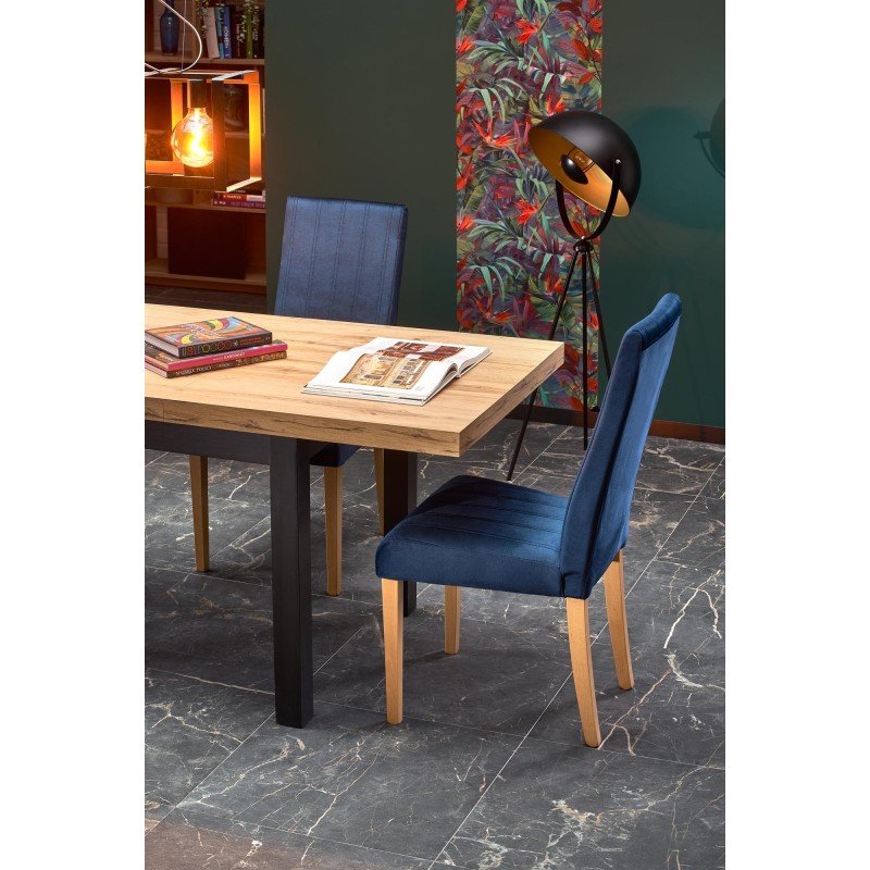 'TIAGO Extendable Table 140-220/80 Top: Craft Oak, Legs: Black' 'TIAGO Extendable Table 140-220/80 Top: Craft Oak, Legs: Black'