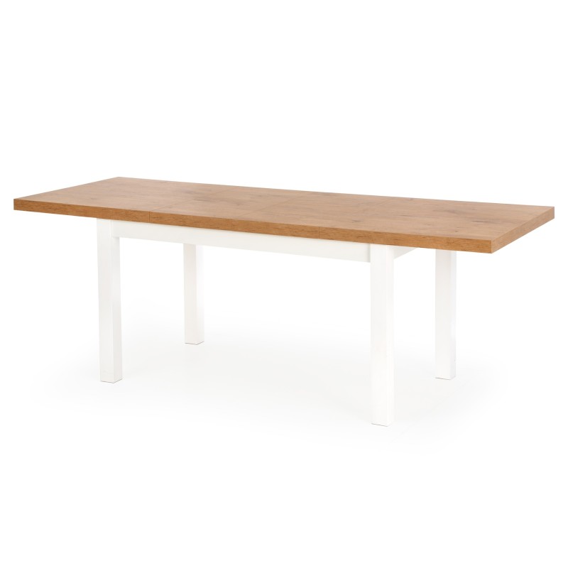 'TIAGO Extendable Table 140-220/80 Top: Lancelot Oak, Legs: White' 'TIAGO Extendable Table 140-220/80 Top: Lancelot Oak, Legs: White'