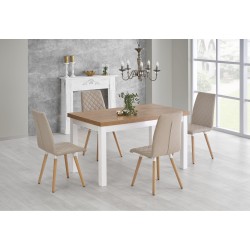 'TIAGO Extendable Table 140-220/80 Top: Lancelot Oak, Legs: White' 'TIAGO Extendable Table 140-220/80 Top: Lancelot Oak, Legs: White'