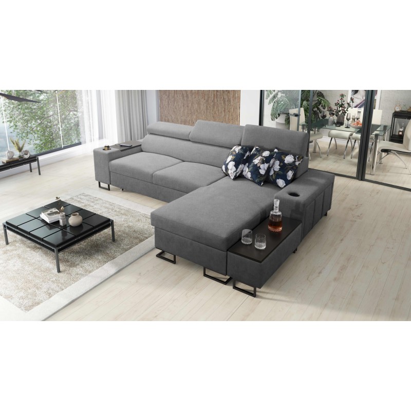 Ecksofa Prestige I Maxi mit Schlaffunktion und USB-Anschluss - Flechtwerk, Sawana 21
