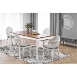 WINDSOR stół rozkładany 160-240x90x76 cm kolor ciemny dąb/biały (2p 1szt)