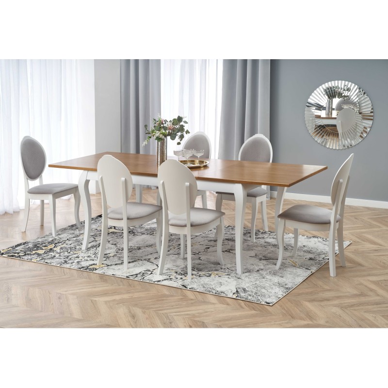 WINDSOR stół rozkładany 160-240x90x76 cm kolor ciemny dąb/biały (2p 1szt) WINDSOR stół rozkładany 160-240x90x76 cm kolor ciemny dąb/biały (2p 1szt)