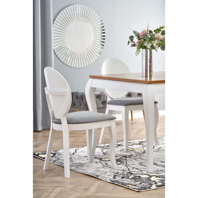 WINDSOR stół rozkładany 160-240x90x76 cm kolor ciemny dąb/biały (2p 1szt) WINDSOR stół rozkładany 160-240x90x76 cm kolor ciemny dąb/biały (2p 1szt)