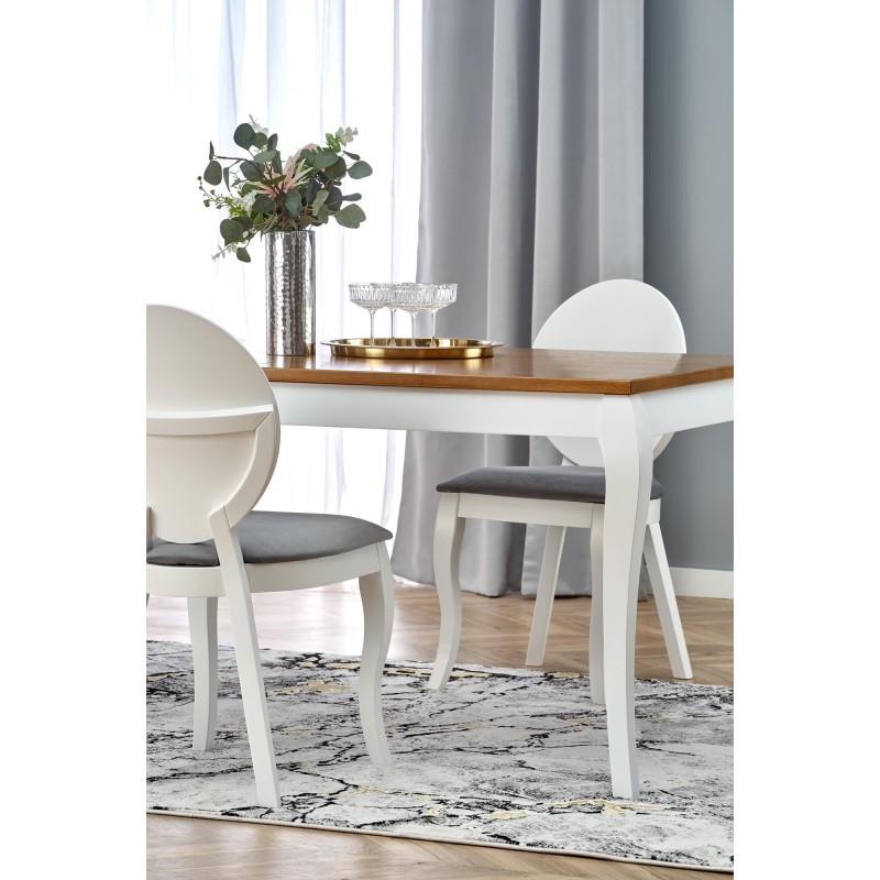 'WINDSOR Extendable Table 160-240x90x76 cm Dark Oak/White Color' 'WINDSOR Extendable Table 160-240x90x76 cm Dark Oak/White Color'