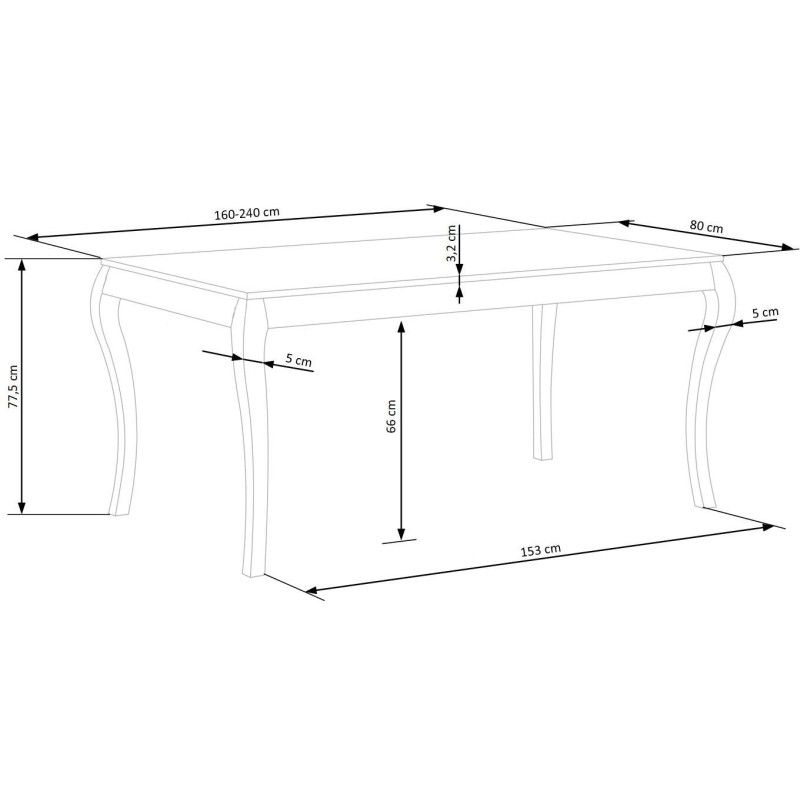 WINDSOR stół rozkładany 160-240x90x76 cm kolor ciemny dąb/biały (2p 1szt) WINDSOR stół rozkładany 160-240x90x76 cm kolor ciemny dąb/biały (2p 1szt)