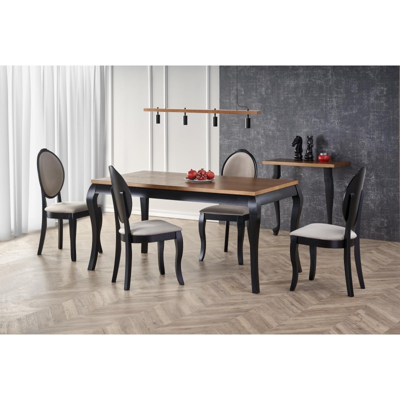 WINDSOR stół rozkładany 160-240x90x76 cm kolor ciemny dąb/czarny (2p 1szt) WINDSOR stół rozkładany 160-240x90x76 cm kolor ciemny dąb/czarny (2p 1szt)