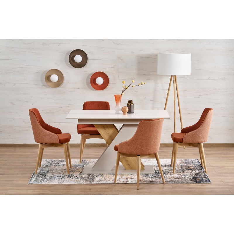 'XARELTO Extendable Table in Cashmere - Cremona Oak' 'XARELTO Extendable Table in Cashmere - Cremona Oak'