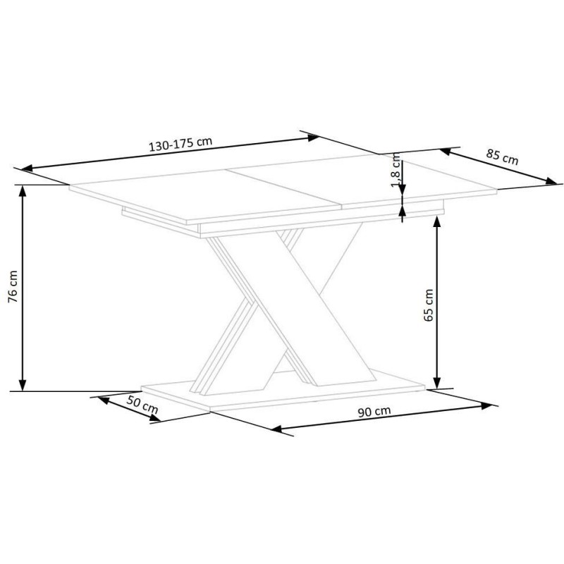 'XARELTO Extendable Table in Cashmere - Cremona Oak' 'XARELTO Extendable Table in Cashmere - Cremona Oak'