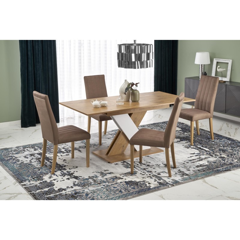 'XARELTO Extendable Lancelot Oak Table - White' 'XARELTO Extendable Lancelot Oak Table - White'
