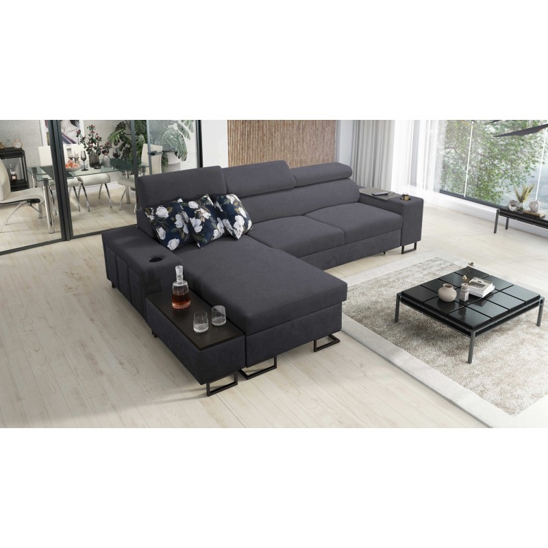 Prestige I Maxi Ecksofa mit Schlaffunktion und USB-Anschluss - Geflecht, Sawana 96