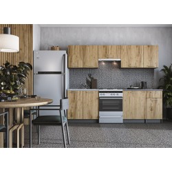 'DARIA 240 Kitchen Set, Body: Anthracite, Fronts: Craft Oak'