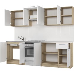 'DARIA 240 Kitchen Set, Body: Sonoma Oak, Fronts: White' 'DARIA 240 Kitchen Set, Body: Sonoma Oak, Fronts: White'