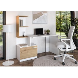 "MISO Desk, White / Artisan Oak"