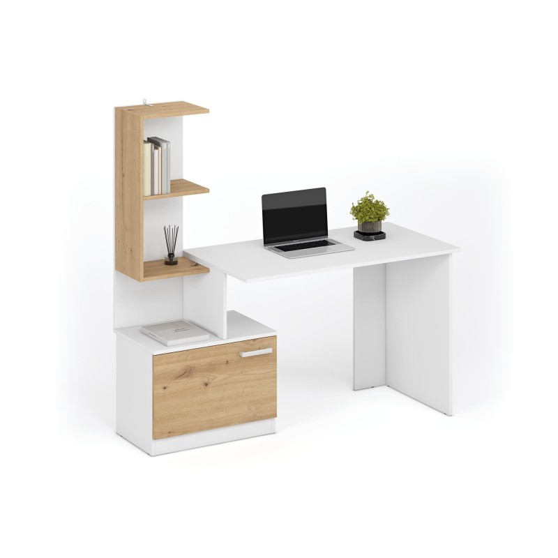 "MISO Desk, White / Artisan Oak" "MISO Desk, White / Artisan Oak"
