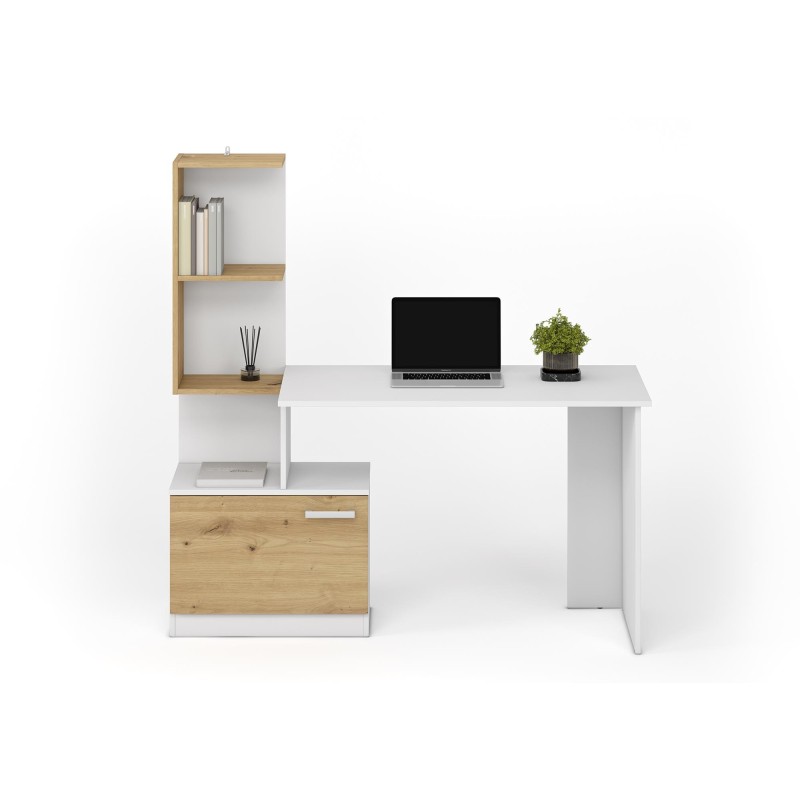 "MISO Desk, White / Artisan Oak" "MISO Desk, White / Artisan Oak"