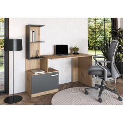 "MISO Desk, Graphite / Artisan Oak"