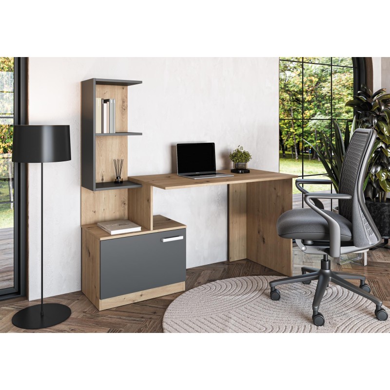 "MISO Desk, Graphite / Artisan Oak" "MISO Desk, Graphite / Artisan Oak"
