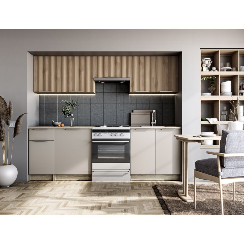'TATIANA 240 Kitchen Set Body: Sonoma Oak, Front: Walnut/Cashmere' 'TATIANA 240 Kitchen Set Body: Sonoma Oak, Front: Walnut/Cashmere'