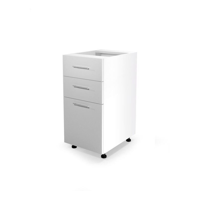 'VENTO D3S-40/82 Lower Cabinet with Drawers, Hettich Mechanism Front: White'