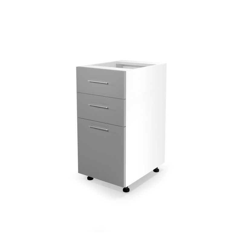 'VENTO D3S-40/82 Lower Cabinet with Drawers, Hettich Mechanism Front: Light Ash'