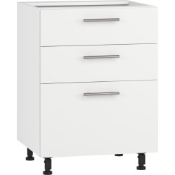 VENTO D3S-60/82 szafka dolna z szufladami, mechanizm Hettich front: biały mat