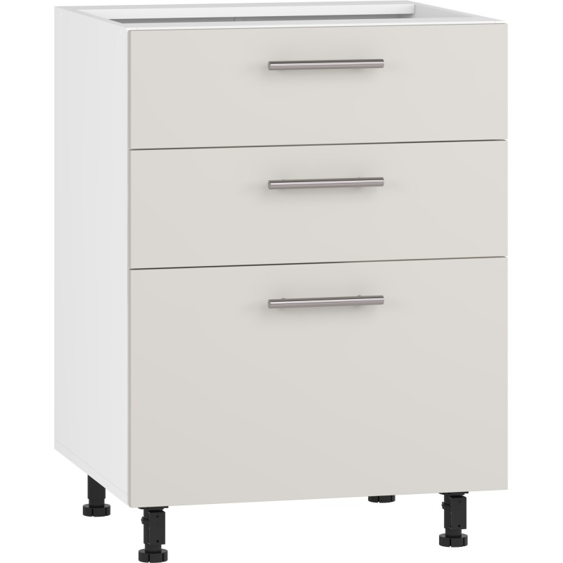 'VENTO D3S-60/82 Lower Cabinet with Drawers, Hettich Mechanism, Cashmere Front'