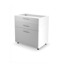 VENTO D3S-80/82 szafka dolna z szufladami, mechanizm Hettich front: biały