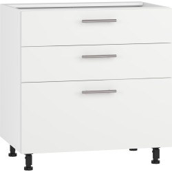 VENTO D3S-80/82 szafka dolna z szufladami, mechanizm Hettich front: biały mat