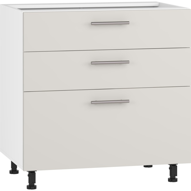 'VENTO D3S-80/82 Lower Cabinet with Drawers, Hettich Mechanism Front: Cashmere'