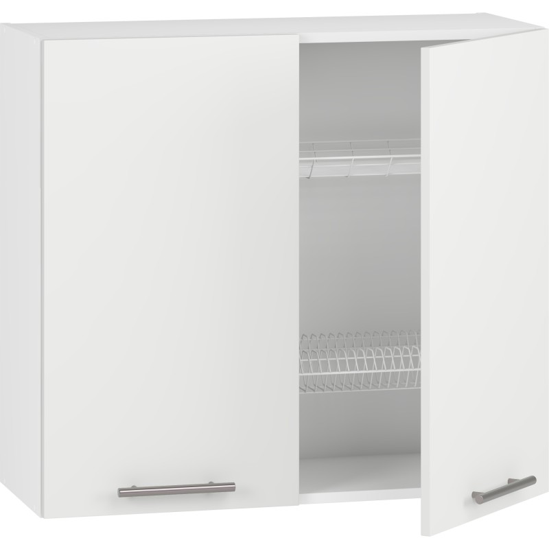 'VENTO GC-80/72 Upper Cabinet with Drip Tray, Front: Matte White'