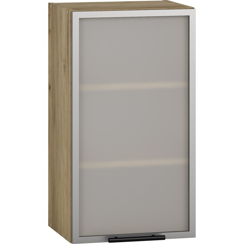'VENTO GV-40/72 Left Upper Cabinet with Display Case in Craft Oak' 'VENTO GV-40/72 Left Upper Cabinet with Display Case in Craft Oak'