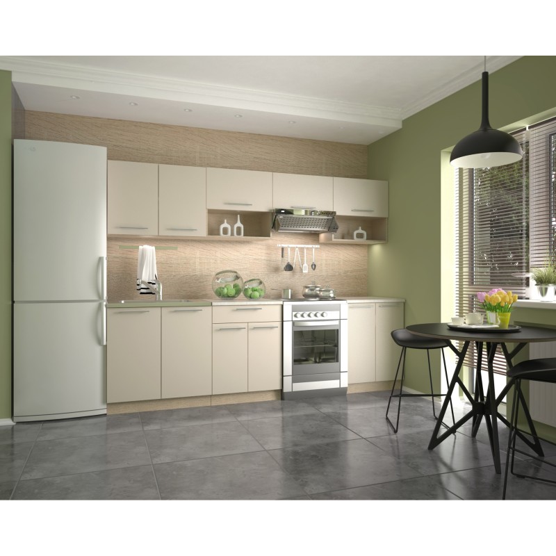 'VIOLA 260 Kitchen Set, Body: Sonoma Oak, Fronts: Vanilla' 'VIOLA 260 Kitchen Set, Body: Sonoma Oak, Fronts: Vanilla'