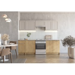 'WENDY 240 Kitchen Set, Body: Cremona Oak, Fronts: Cashmere'
