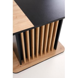 'WILSON Extendable Table, Top - Artisan Oak / Black, Legs - Artisan Oak / Black' 'WILSON Extendable Table, Top - Artisan Oak / Black, Legs - Artisan Oak / Black'