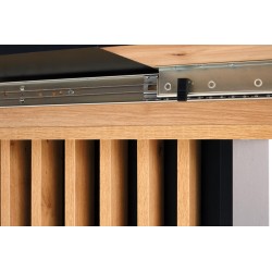 'WILSON Extendable Table, Top - Artisan Oak / Black, Legs - Artisan Oak / Black' 'WILSON Extendable Table, Top - Artisan Oak / Black, Legs - Artisan Oak / Black'