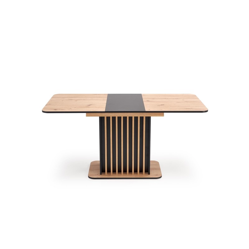 'WILSON Extendable Table, Top - Artisan Oak / Black, Legs - Artisan Oak / Black' 'WILSON Extendable Table, Top - Artisan Oak / Black, Legs - Artisan Oak / Black'
