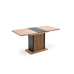 'WILSON Extendable Table, Top - Artisan Oak / Black, Legs - Artisan Oak / Black' 'WILSON Extendable Table, Top - Artisan Oak / Black, Legs - Artisan Oak / Black'