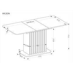 'WILSON Extendable Table, Top - Artisan Oak / Black, Legs - Artisan Oak / Black' 'WILSON Extendable Table, Top - Artisan Oak / Black, Legs - Artisan Oak / Black'