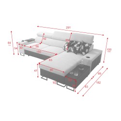 Prestige I Maxi Ecksofa mit Schlaffunktion und USB-Anschluss - Weich im Griff, Freya 210.24 + Tauro 8207 Prestige I Maxi Ecksofa mit Schlaffunktion und USB-Anschluss - Weich im Griff, Freya 210.24 + Tauro 8207