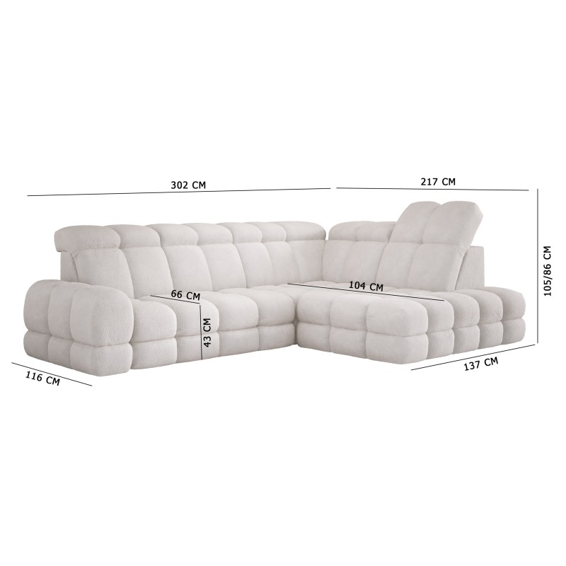 TOLLO Corner Sofa Solar Fabric