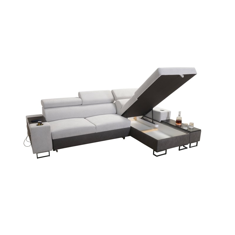 Prestige I Maxi Ecksofa mit Schlaffunktion und USB-Anschluss - Weich im Griff, Freya 210.23 + Tauro 8207 Prestige I Maxi Ecksofa mit Schlaffunktion und USB-Anschluss - Weich im Griff, Freya 210.23 + Tauro 8207