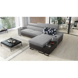 Prestige I Maxi Ecksofa mit Schlaffunktion und USB-Anschluss - Weich im Griff, Freya 210.20 + Tauro 8207