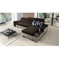 Ecksofa Prestige I Maxi mit Schlaffunktion und USB-Anschluss - Weich im Griff, Freya 210.08 + Tauro 8203