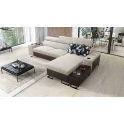 Prestige I Maxi Ecksofa mit Schlaffunktion und USB-Anschluss - Weich im Griff, Freya 210.02 + Tauro 8202