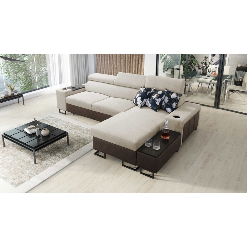 Prestige I Maxi Ecksofa mit Schlaffunktion und USB-Anschluss - Weich im Griff, Freya 210.02 + Tauro 8202